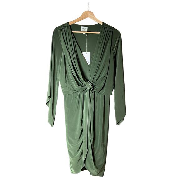 Revolve & Neiman Marcus brand MISA LOS ANGELES TEGET MINI DRESS- Olive Green - Picture 1 of 5